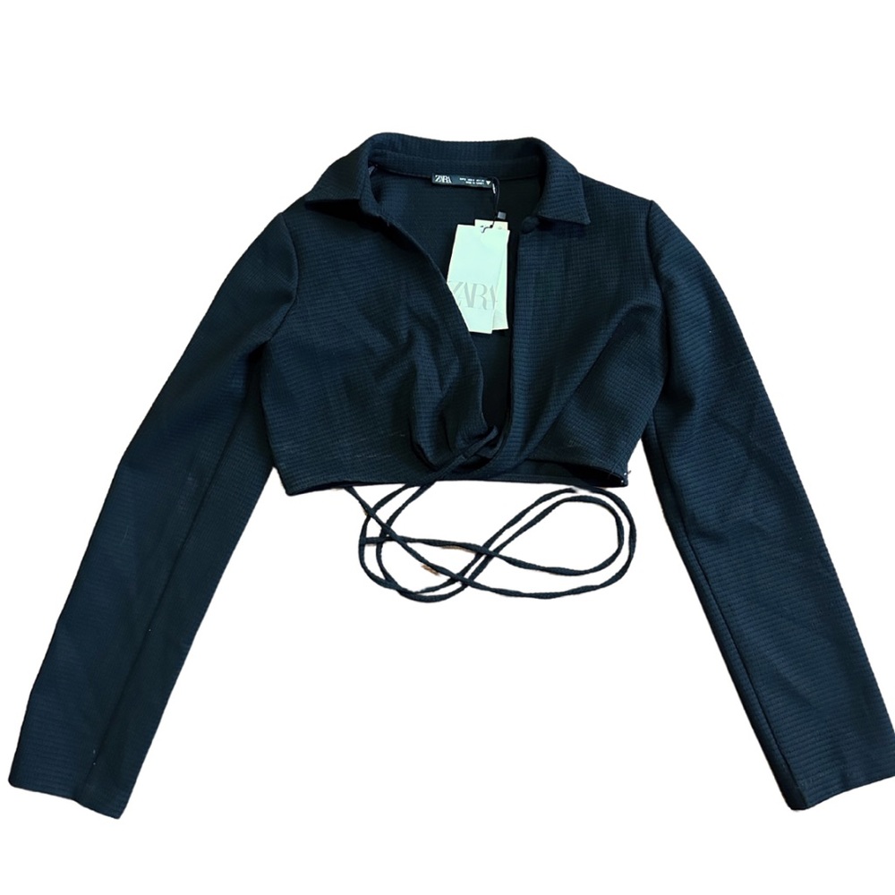Zara structured long sleeve crop